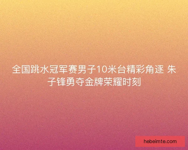 全国跳水冠军赛男子10米台精彩角逐 朱子锋勇夺金牌荣耀时刻